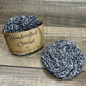 Handcrafted Crochet Spiral Tawashi Scrubbies Set Cotton Blend Yarn Handmade